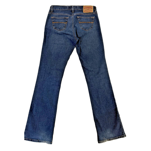 Express Jeans Womens 2R Blue Bootcut Flare Stretch Denim Meristem Precision Fit - Picture 3 of 9